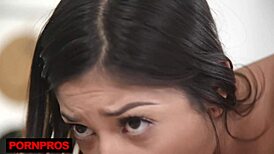 horny petite latina slut rides monster cock doggystyle missionary till facial cumshot frenzy!