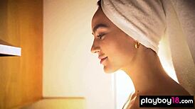 sarah mollica flashes small tits shower 💦✨