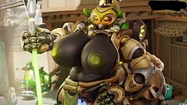 sexy cute orisa moans with big tits in orgasm sex