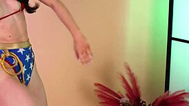 sexy hannahjames710 tries on WONDER WOMAN LEELoo VELMA DAPHNE cosplay costumes