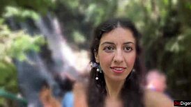 Why Cover Her Face with Cum in a Locker Room Then Parade at the Waterfall?