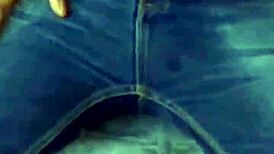 Kneeling in Public I Worship Her Feet and Jeans in Total Humiliation Orgasm