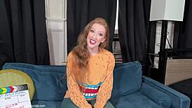 Beautiful ginger milf bound and bent over begging for rough doggystyle