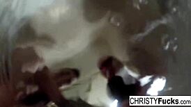 Christy Mack's Sultry Makeup Room Bath Teases Curves