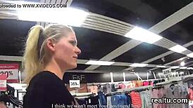 Adorable Czech cutie stripped and teased in supermarket before hardcore POV asshole ride