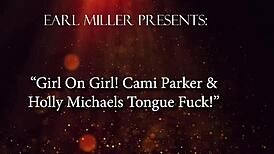 Cami Parker and girl indulge in lesbian licking strapon and 69 play