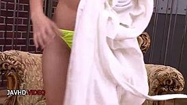 mariru amamiya fingers her wet core cums hard on toys in bikini