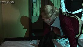 classy milf in heels fishnets rides bbc then takes anal creampie doggystyle