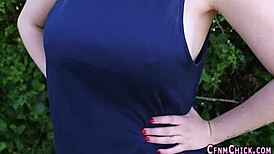 Bossy british femdoms humiliate loser with outdoor cfnm blowjobs