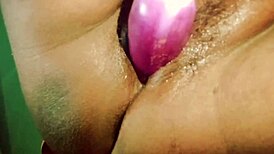 village girl rams brinjal deep in wet pussy