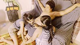 My milf teacher shows class how to fuck her tight pussy in steamy ffm threesome