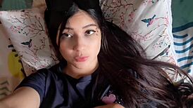 Sexy mature Latina mommy with huge tits fucks favorite student on bed