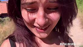 la bellísima maría teen 18+ chupa polla en la calle pillada por torbe!!