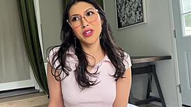 latina step sis penelope woods practices anal cowgirl creampie pov