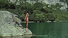 tomando banho pelada e transando no lago italiano com damiana safada ep 9 🌊🍑😈