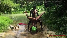 stream bath turns wild we fuck doggy hardcore bareback