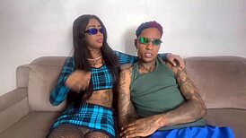 skinny latina slut's big clit pussy fingered anally while hiding from boyfriend on cam