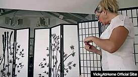 wanna see vicky vette drill cristi ann's wet pussy with blue vibrator dildo lesbian big tits ass licking?