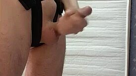 you see this bound handjob cum all over me