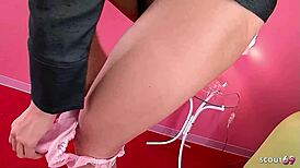 Hey secretary, you tricked into teen blowbang? Group bukkake covers your tight pussy!