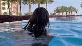 sexy monika fox strips naked swims pool sea hot country getaway