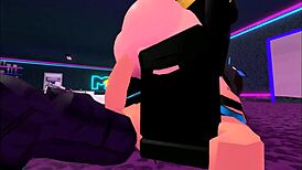 thick roblox chick bounces cock wild in club