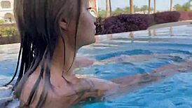 sexy monika fox strips naked swims pool sea hot country getaway