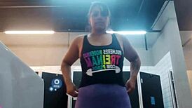 hit the gym horny no panties fingering my ass bent over equipment 😈