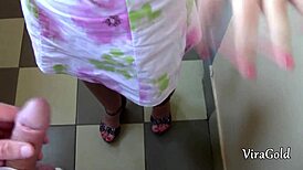 Neighbor Girl's Casual POV Blowjob and Deepthroat in House Entrance