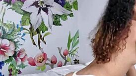 Naughty teen babe sensually rubs her pretty pussy on a pillow solo.