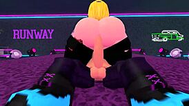 thick roblox chick bounces cock wild in club