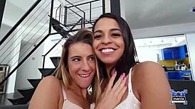 omg sexiest tara ashley and vienna black kiss after massive cumshot facial drenching!