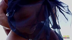 tattooed slut's natural tits pussy rammed outdoors hard