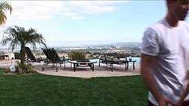 Audrianna Angel's Petite Latina Pussy Takes Monster Cock Facial Cumshot After Teasing Handjob Blowjob.