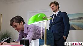 new boss can't resist pounding my shy petite secretary pussy at work