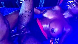 akosua's huge boobs bounce as stepbrother's bbc fucks hard. stepdaddy watches her squirt wildly