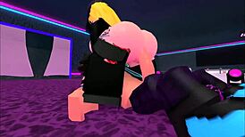 thick roblox chick bounces cock wild in club