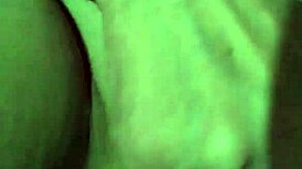 Shaved wife milf massages pussy in hot homemade morning