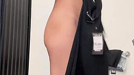 oh god, barely legal sweetie strips wild in store cabin shopping