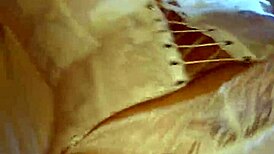 master pounds his stocking-clad whore doggystyle bending her over in corset thong