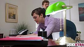 new boss can't resist pounding my shy petite secretary pussy at work