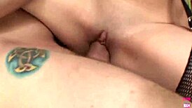 sexy girl rubs pussy waiting for two huge cocks to stretch her tight