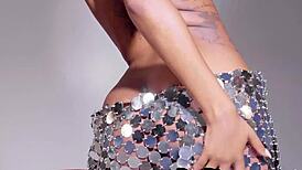 big tits ebony teen sabrea phenix strips poses pierced hot