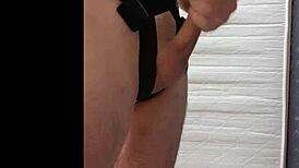you see this bound handjob cum all over me
