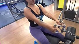 hit the gym horny no panties fingering my ass bent over equipment 😈