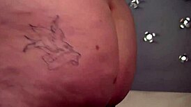 blonde bbw mandy majestic's puffy shaved pussy slammed by two guys in slutty threesome