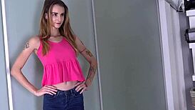 Skinny tattooed czech gets fucked hard primitive style