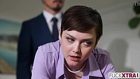 new boss can't resist pounding my shy petite secretary pussy at work