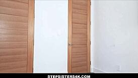 stepsister's natural big tits shake as she orgasms on stepbro's huge cock pov