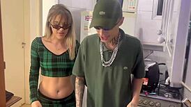 skinny latina slut's big clit pussy fingered anally while hiding from boyfriend on cam